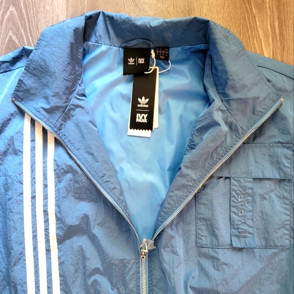 BRAND NEW Adidas Ivy Park Lite Blue Nylon *UNISEX* Track Jacket Men's/Women's XL - Picture 5 of 8